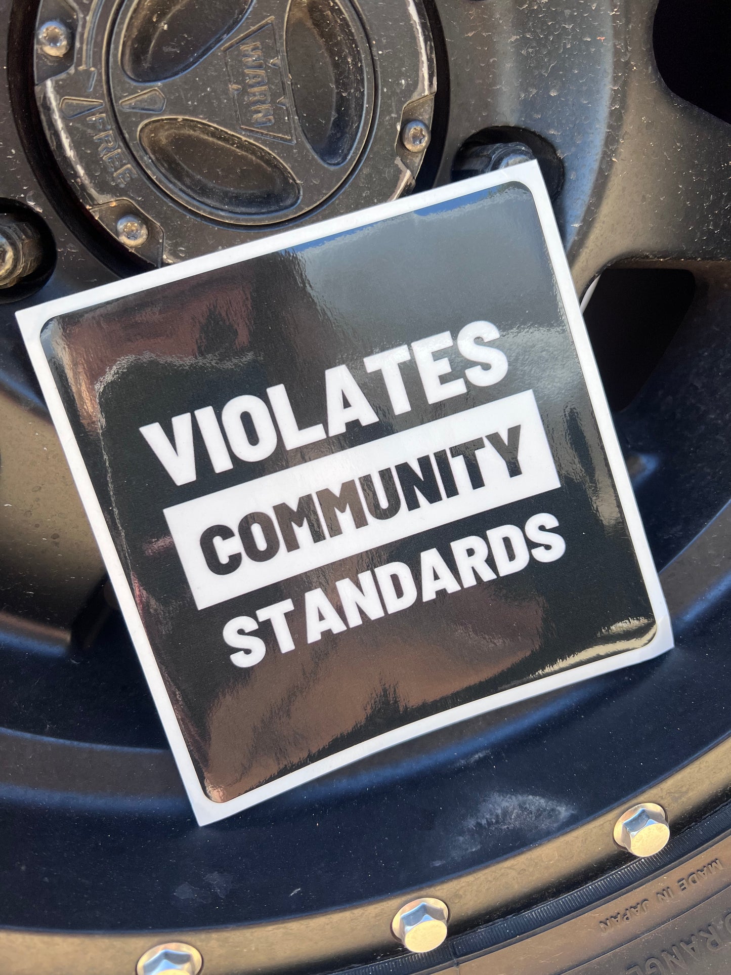 Violates Community Standards 6x6 Large Sticker