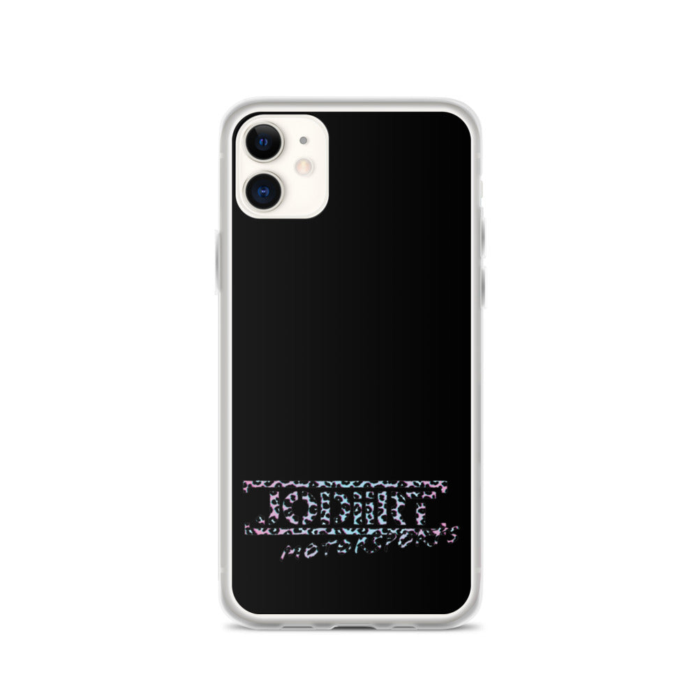 Black Rainbow Leopard iPhone Case