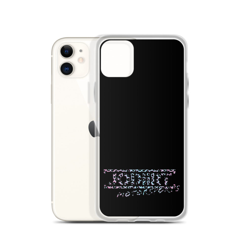 Black Rainbow Leopard iPhone Case