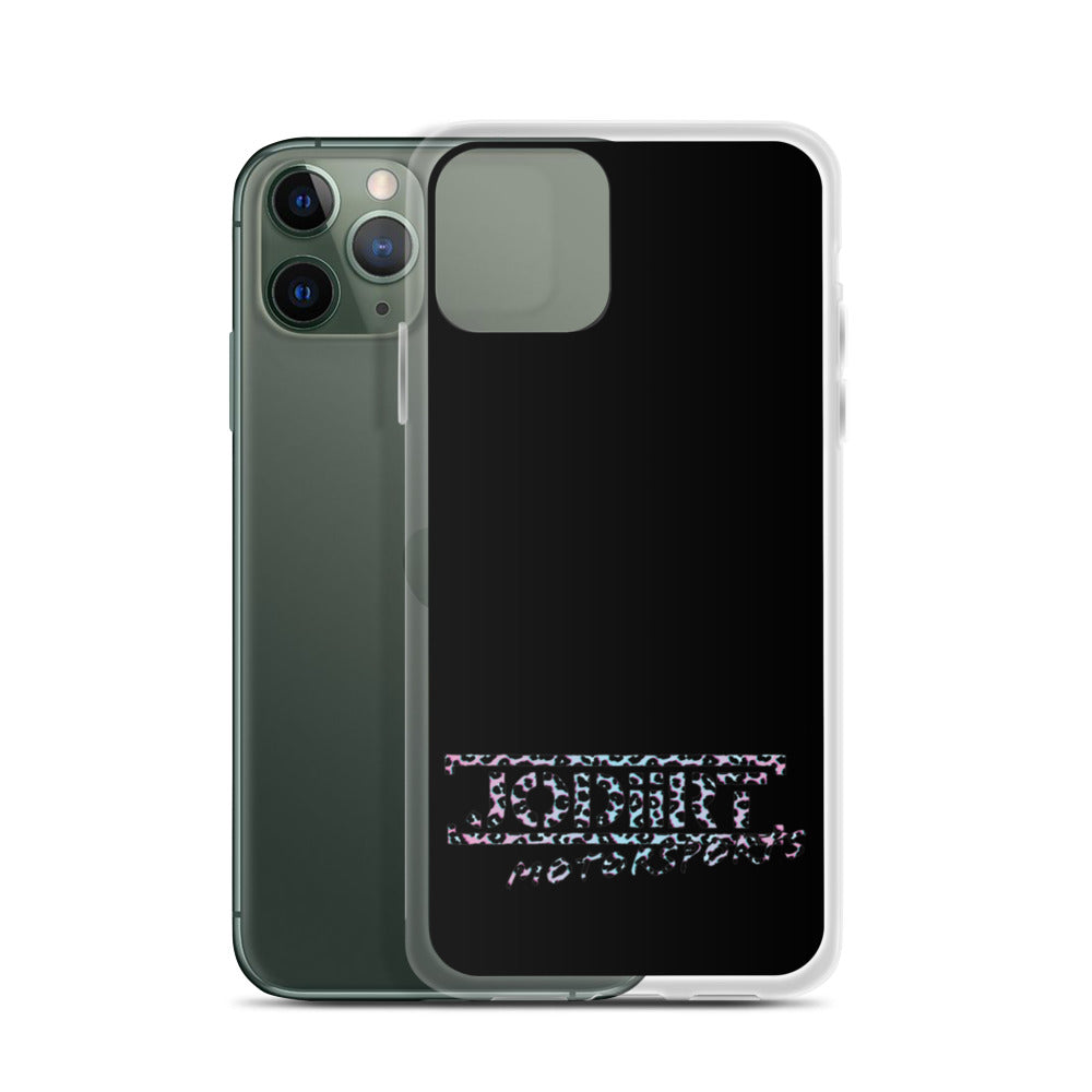 Black Rainbow Leopard iPhone Case