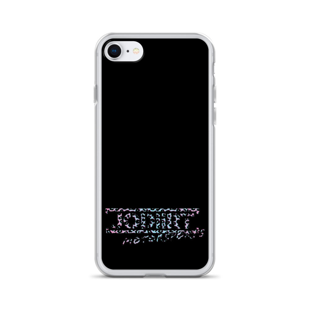 Black Rainbow Leopard iPhone Case