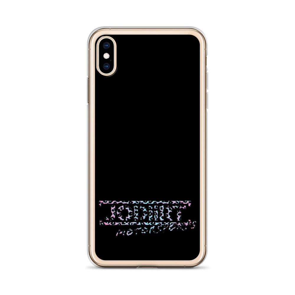 Black Rainbow Leopard iPhone Case