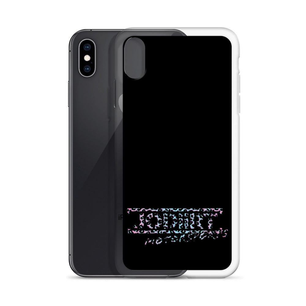 Black Rainbow Leopard iPhone Case