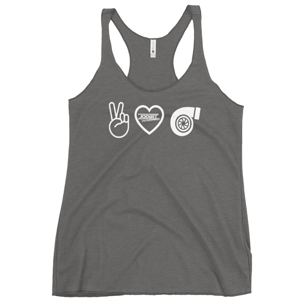 Peace Love Turbo Women's Racerback Tank