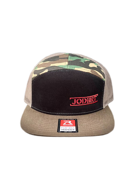 Camo Trucker Snapback With Red JoDiirt Logo