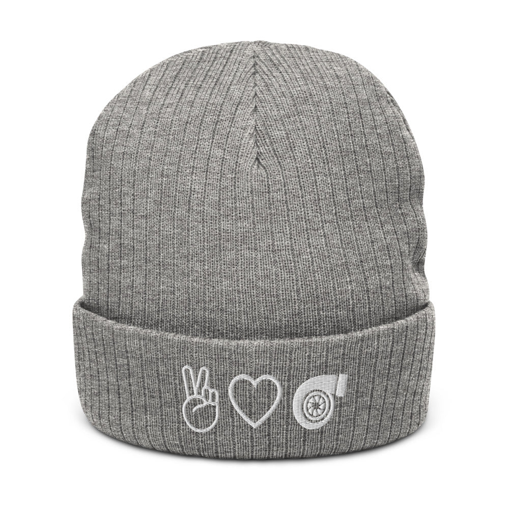 Peace Love Turbos Beanie