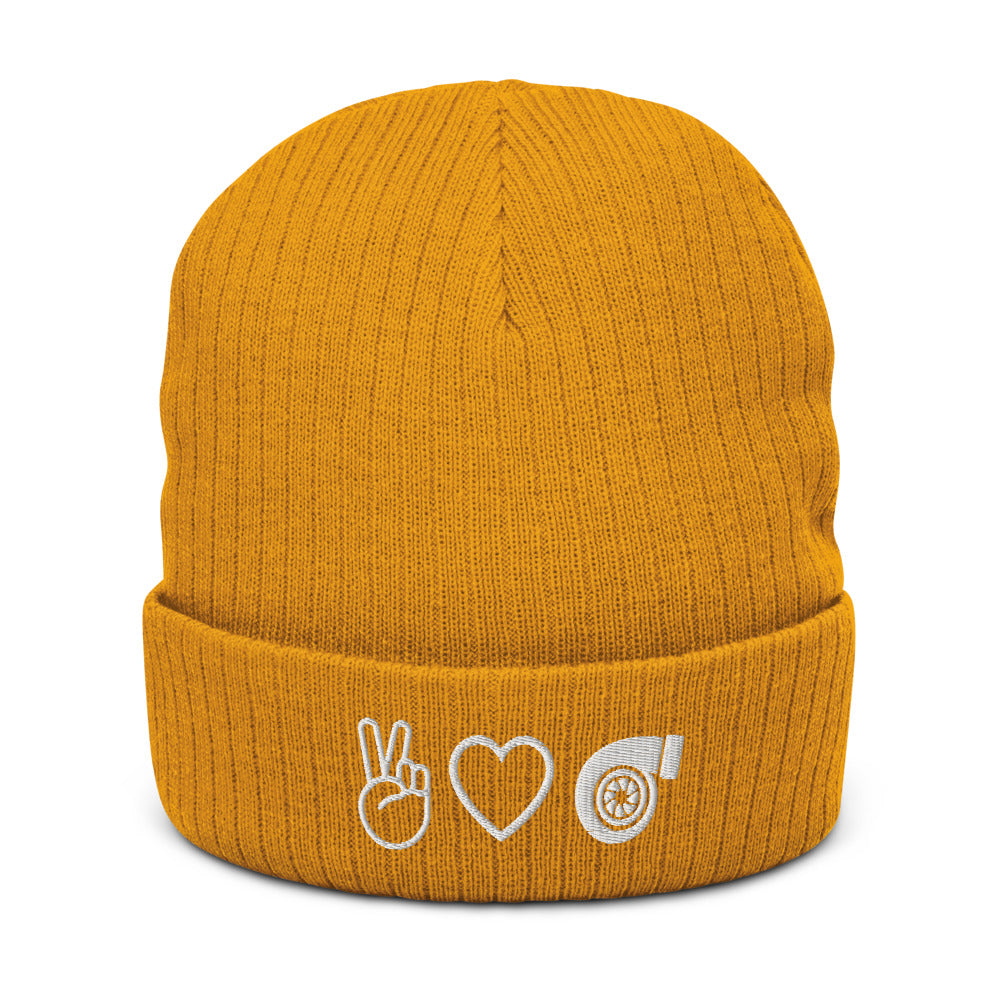 Peace Love Turbos Beanie