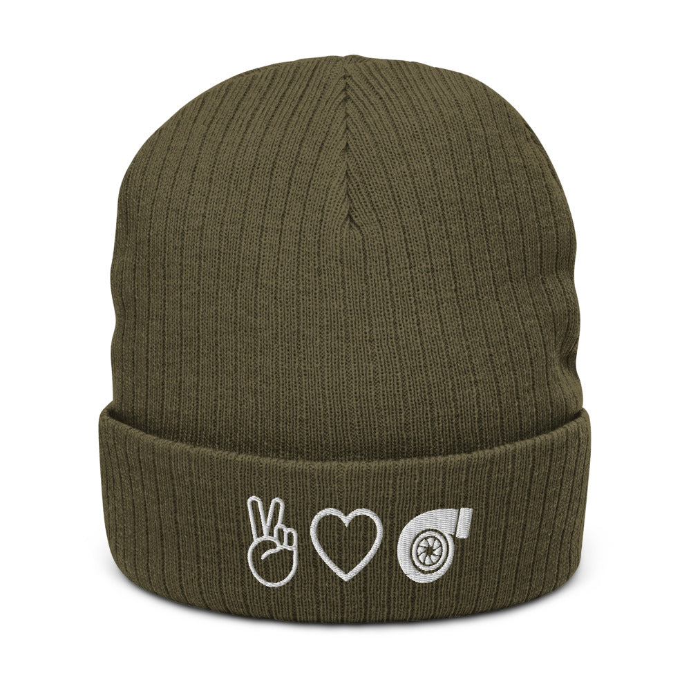 Peace Love Turbos Beanie