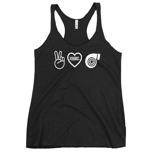 Peace Love Turbo Women's Racerback Tank
